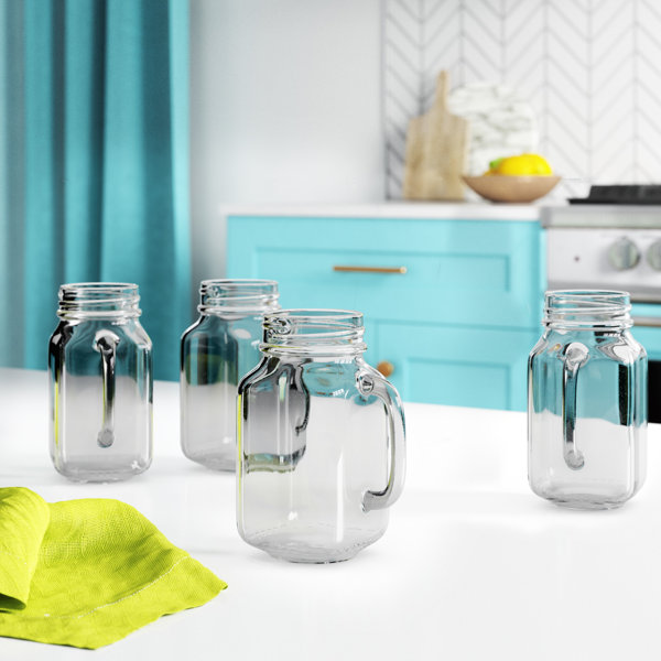 August Grove® Huya 4 Piece 16oz. Glass Mason Jar Glassware Set